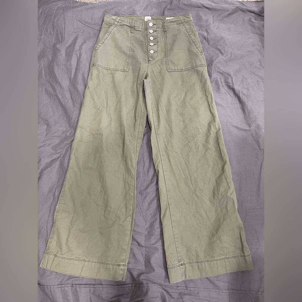 GAP Sage Green High Rise Wide-Leg Pants
